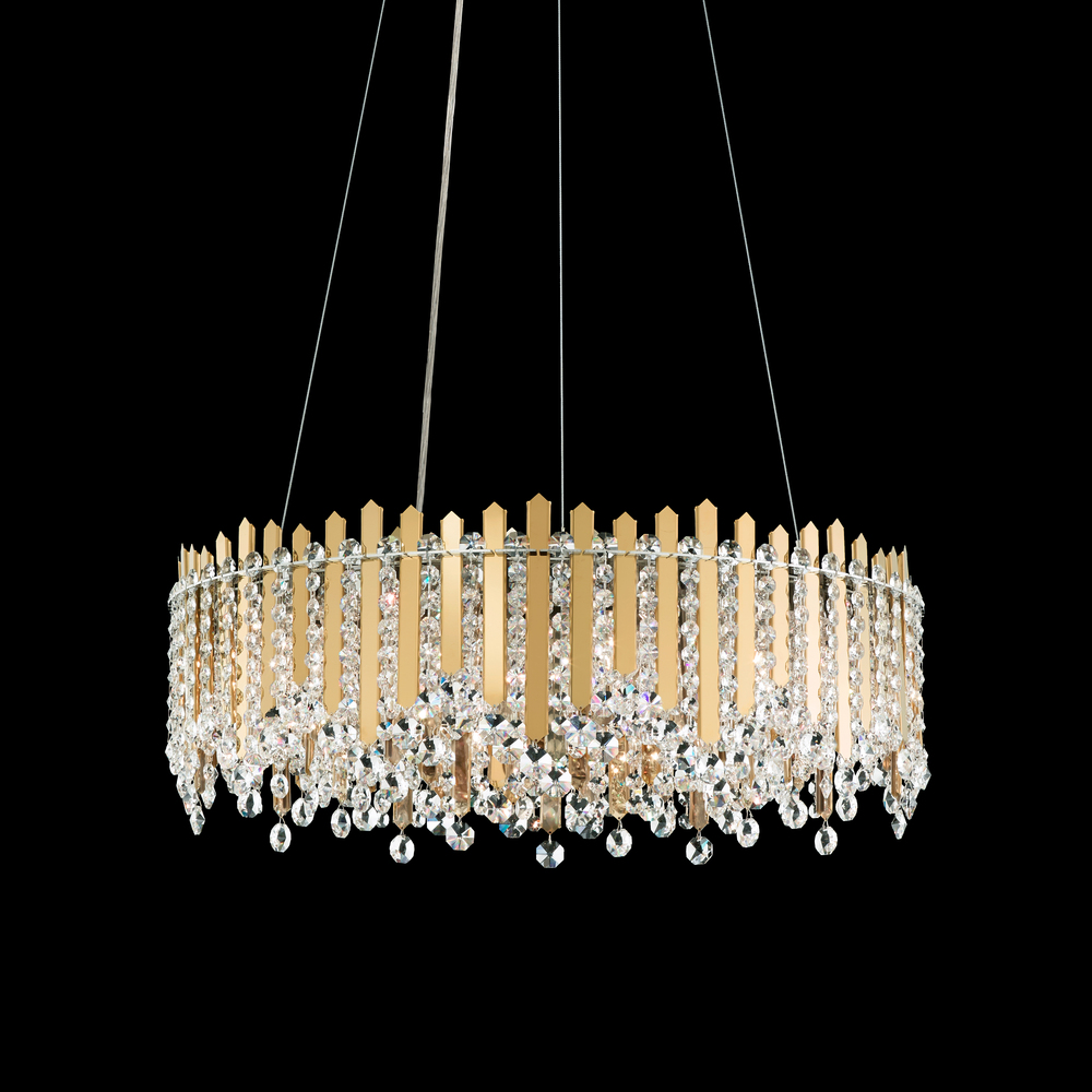 Chatter 12 Light 120V Pendant in Gold Mirror with Radiance Crystal