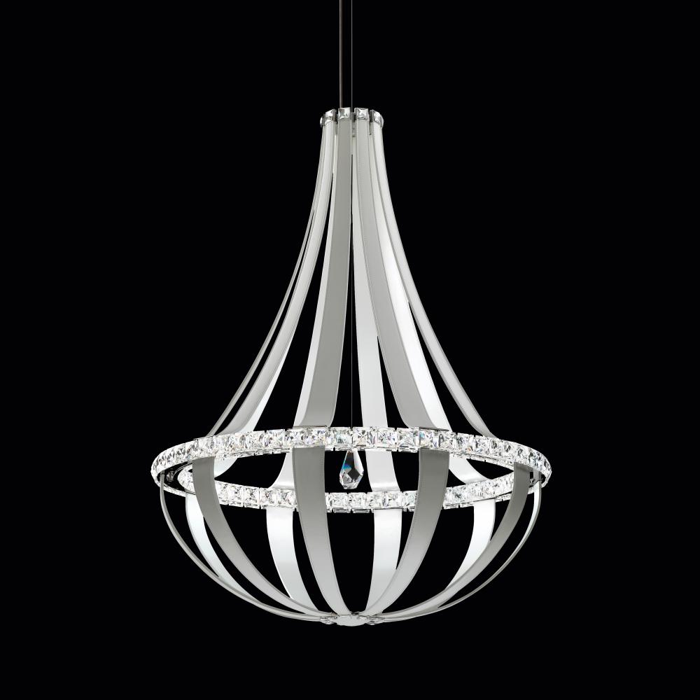 Crystal Empire LED 45IN 3000K 120V Pendant in Snowshoe with Radiance Crystal