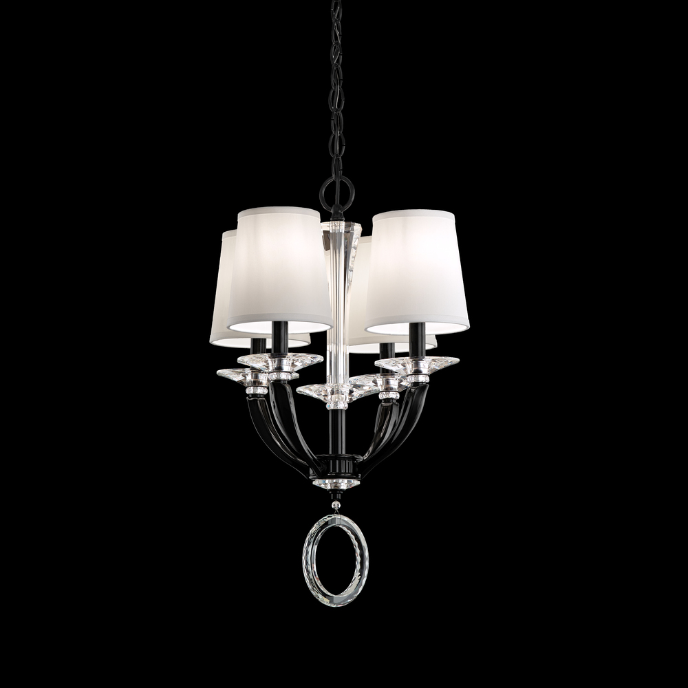 Emilea 4 Light 120V Chandelier in Antique Silver with Optic Crystal