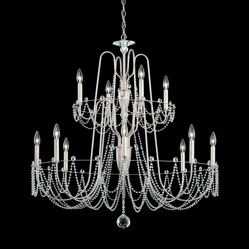 Esmery 12 Light 120V Chandelier in Polished Silver with Optic Crystal