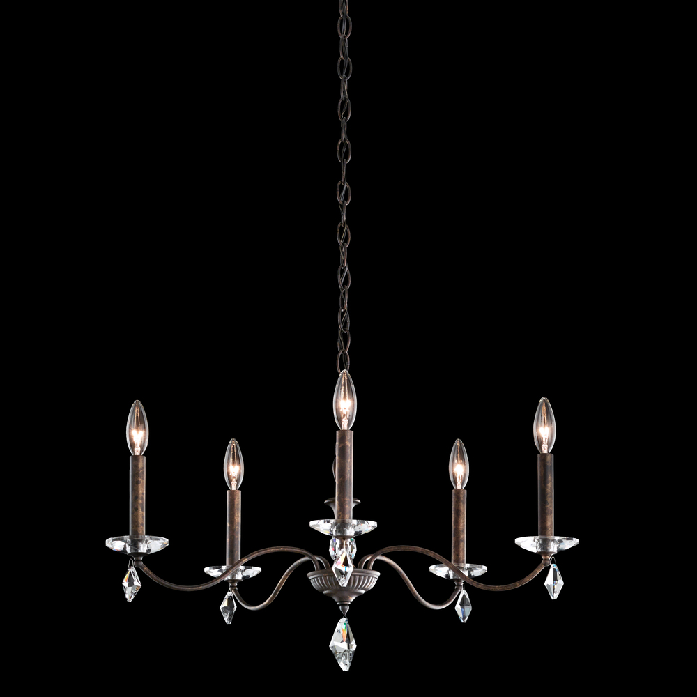 Modique 5 Light 120V Chandelier in Polished Silver with Heritage Handcut Crystal