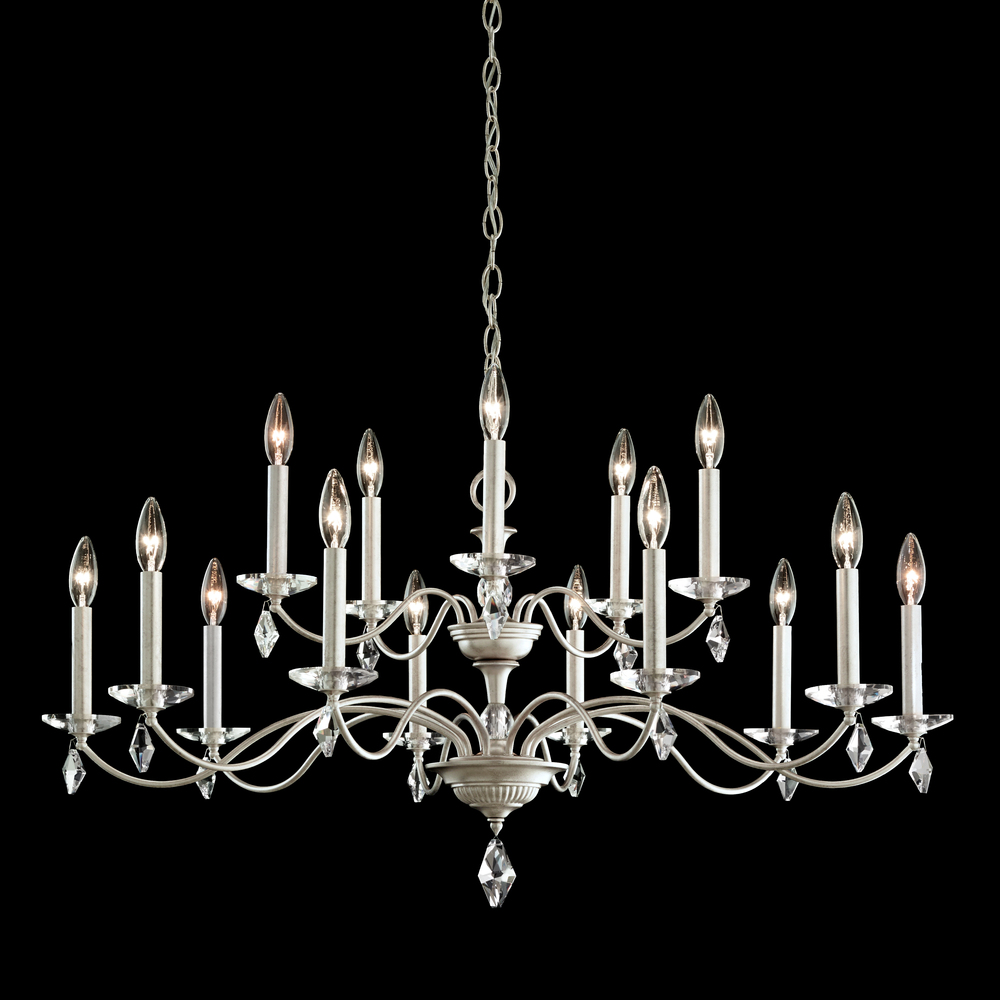 Modique 15 Light 120V Chandelier in Polished Silver with Heritage Handcut Crystal