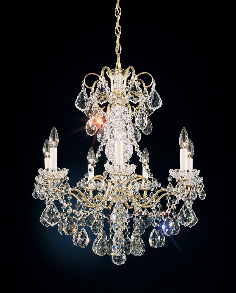 New Orleans 7 Light 120V Chandelier in Antique Silver with Heritage Handcut Crystal