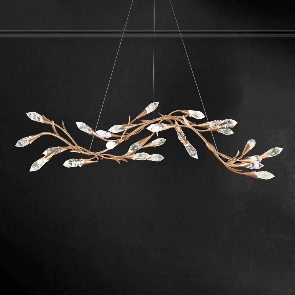 Secret Garden 56in LED 3500K 120V-277V Linear Pendant in Antique Silver with Optic Haze Quartz