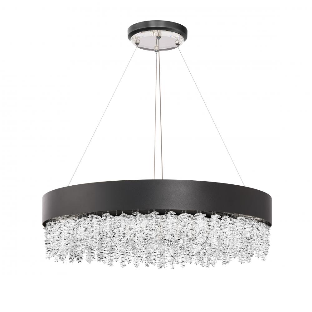 Soleil 26IN LED 3000K/3500K/4000K 120V-277V Pendant in Polished Nickel with Optic Crystal