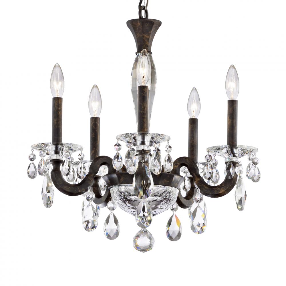 San Marco 5 Light 120V Chandelier in Black with Radiance Crystal