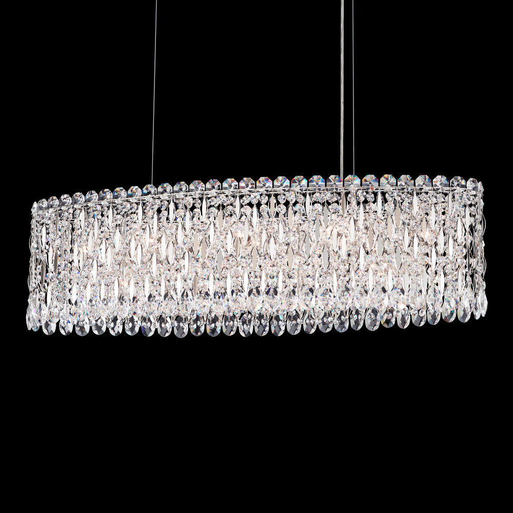 Sarella 12 Light 120V Pendant in Antique Silver with Heritage Handcut Crystal