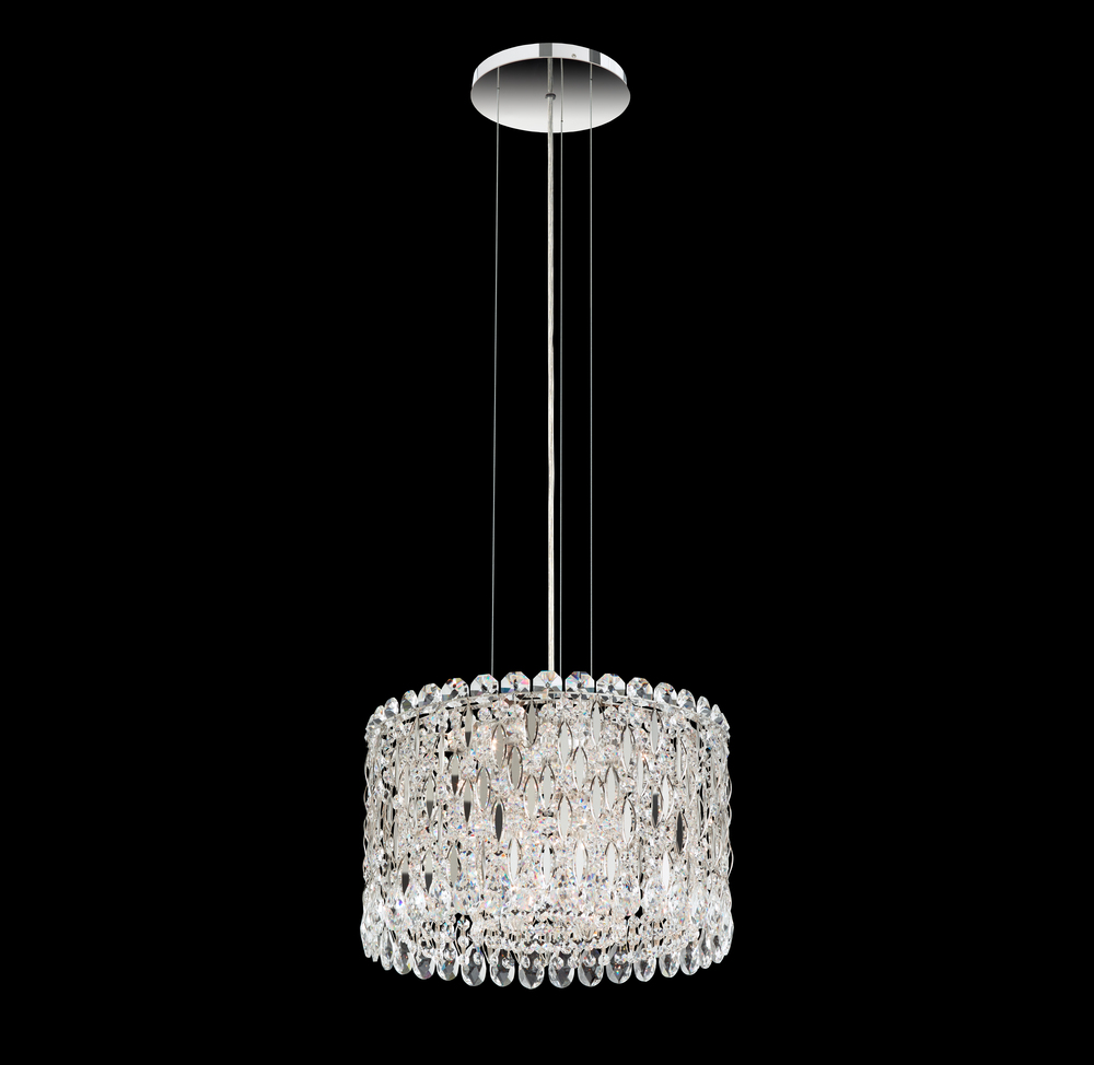 Sarella 8 Light 120V Pendant in Black with Heritage Handcut Crystal