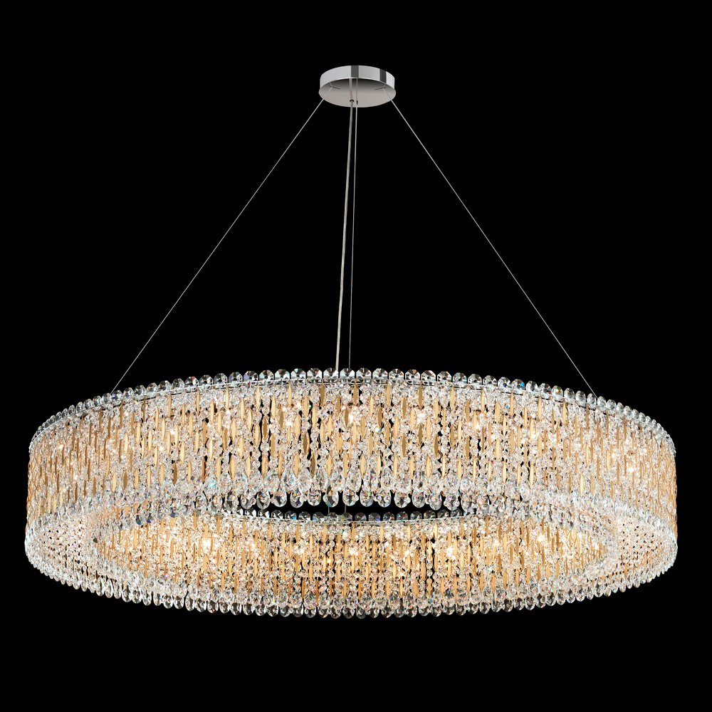 Sarella 32 Light 120V Pendant in Heirloom Gold with Clear Crystals from Swarovski