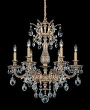 Schonbek 1870 5676-23H - Milano 6 Light 120V Chandelier in Etruscan Gold with Heritage Handcut Crystal