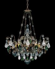 Schonbek 1870 3587-48AD - Renaissance Rock Crystal 8 Light 120V Pendant in Antique Silver with Amethyst & Black Diamond Quar