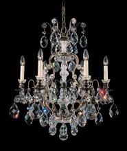 Schonbek 1870 3770-48 - Renaissance 7 Light 120V Chandelier in Antique Silver with Clear Heritage Handcut Crystal