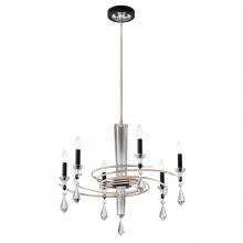 Schonbek 1870 S5606-709/18R - Tempest 6 Light 120V Chandelier in Soft Silver/Black with Radiance Crystal