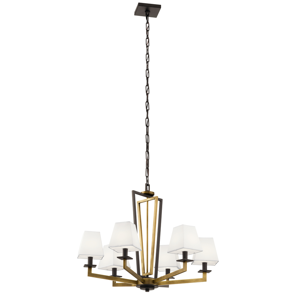 Dancar™ 28" 6 Light Chandelier Natural Brass