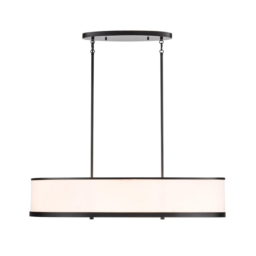 High Street 8 Light Island Light 15", Black