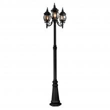 Artcraft AC8099BK - Classico 3-Light Outdoor Lantern and Post