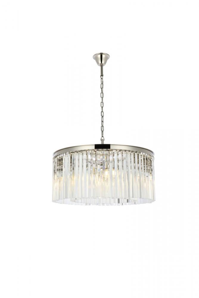 Sydney 8 light polished nickel Chandelier Clear Royal Cut Crystal