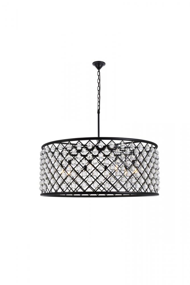 Madison 10 light Matte Black Chandelier Clear Royal Cut Crystal