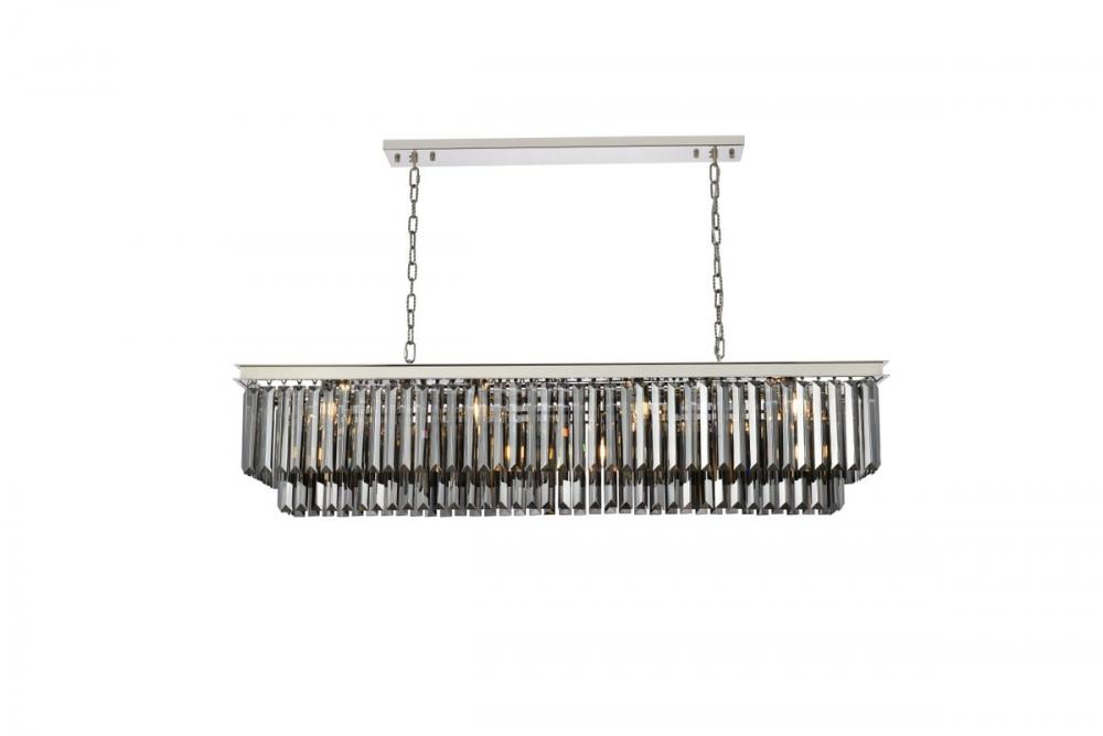 Sydney 12 light polished nickel Chandelier Silver Shade (Grey) Royal Cut Crystal