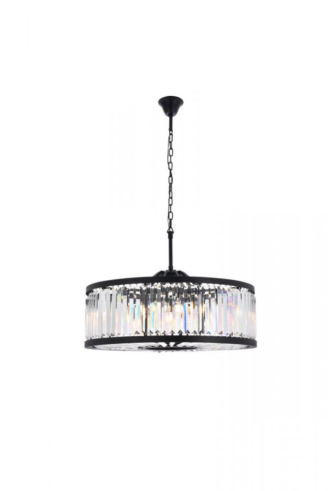 Chelsea 10 Light Matte Black Chandelier Clear Royal Cut Crystal