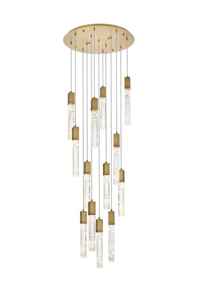 Aurora 30 inch Chandelier in Satin Gold