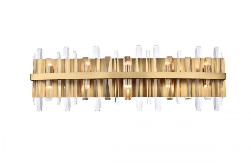 Serena 36 Inch Crystal Bath Sconce in Satin Gold