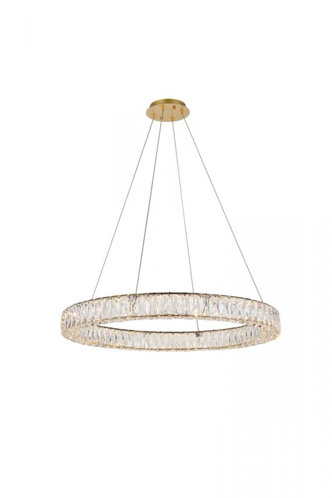 Monroe Integrated LED Chip Light Gold Chandelier Clear Royal Cut Crystal