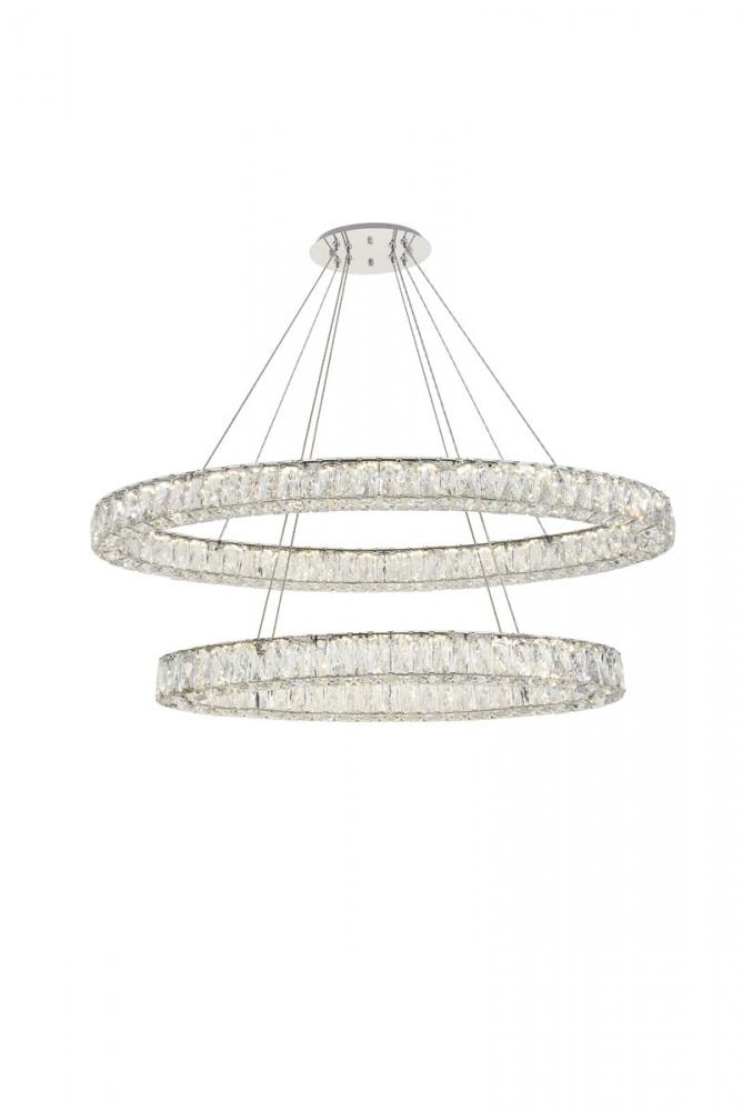 Monroe Integrated LED Light Chrome Chandelier Clear Royal Cut Crystal