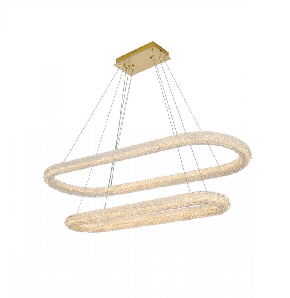 Bowen 51 Inch Adjustable LED Chandelier in Satin Gold