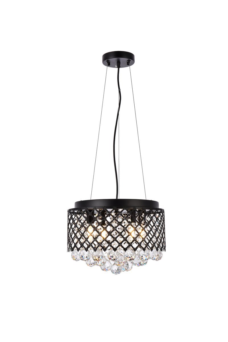 Tully 4 Lights Pendant in Black