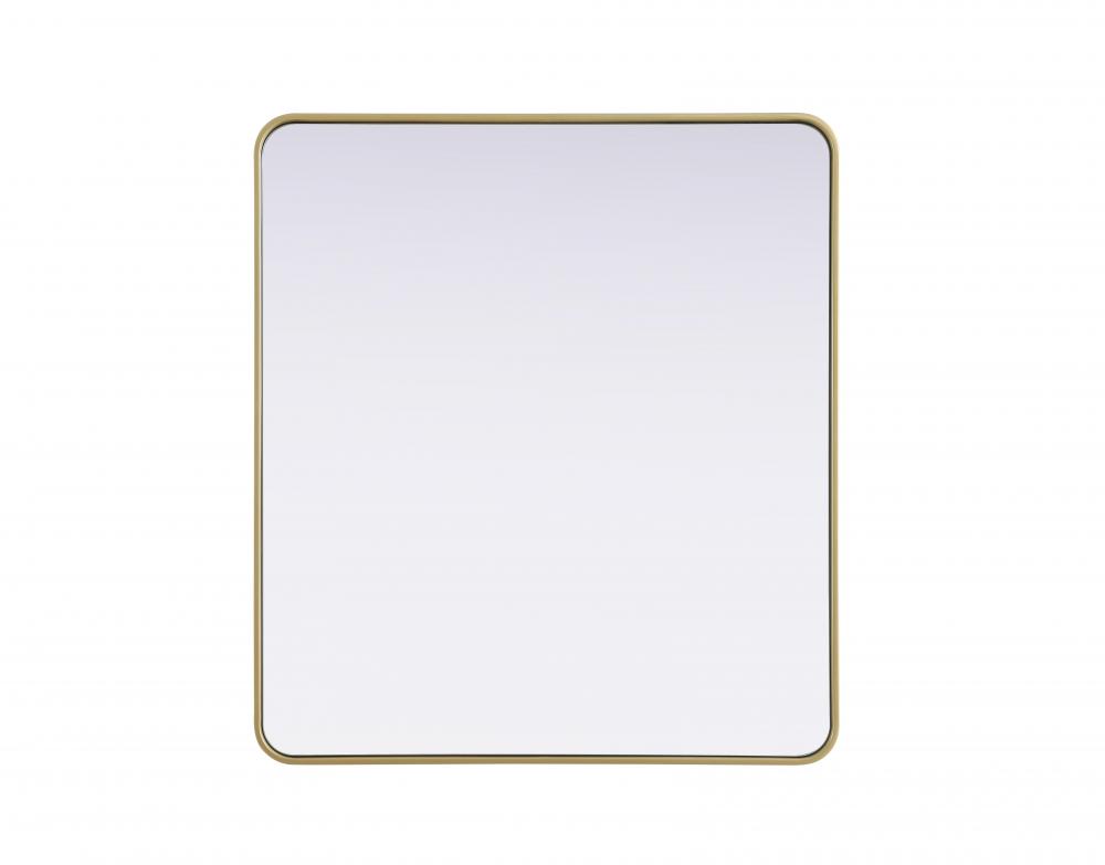 Contour Metal Rectangle Mirror 36x40 in Brass