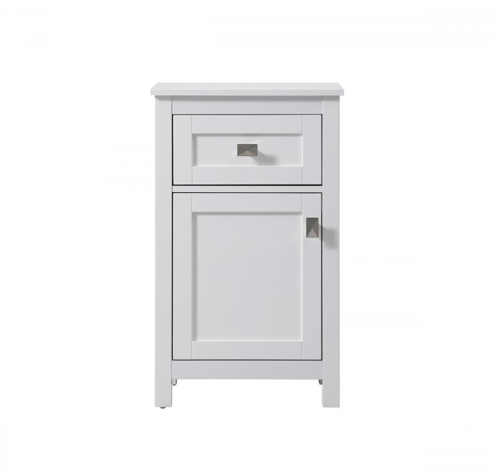 18 Inch Wide Bathroom Storage Freedstanding Cabinet In White