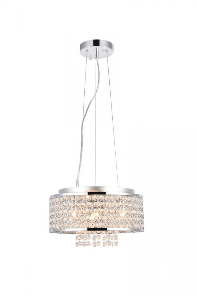 Amelie 4 Light Chrome Pendant Clear Royal Cut Crystal