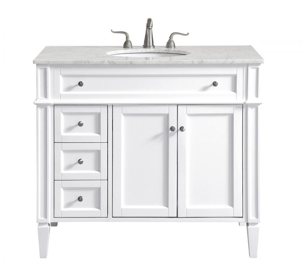 40 In. Single Bathroom Vanity Set In White