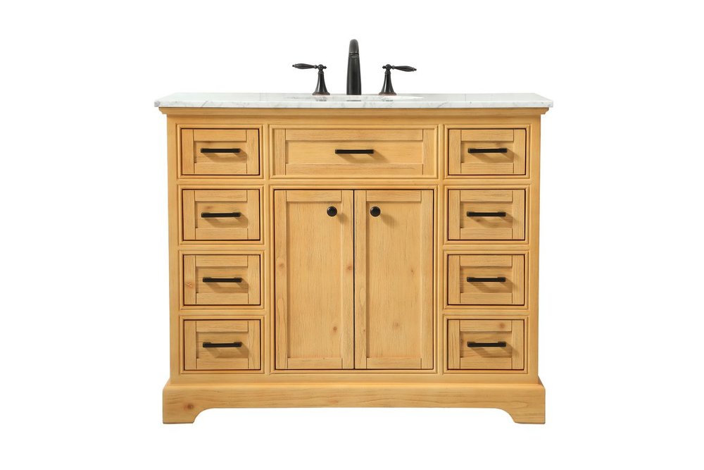 42 Inch Single Bathroom Vanity in Natural Wood