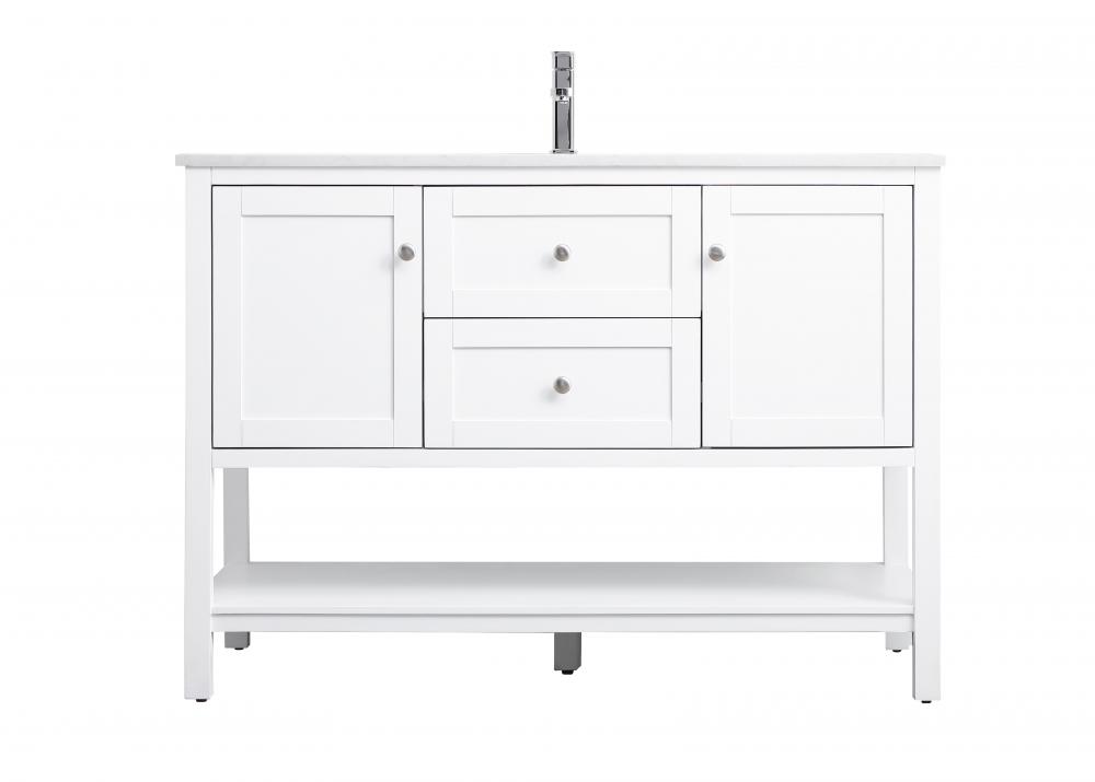 48 Inch Single Bathroom Vanity In White