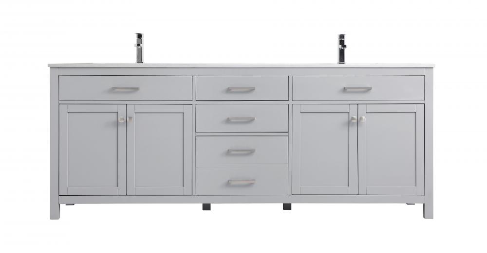 84 Inch Double Bathroom Vanity In Grey