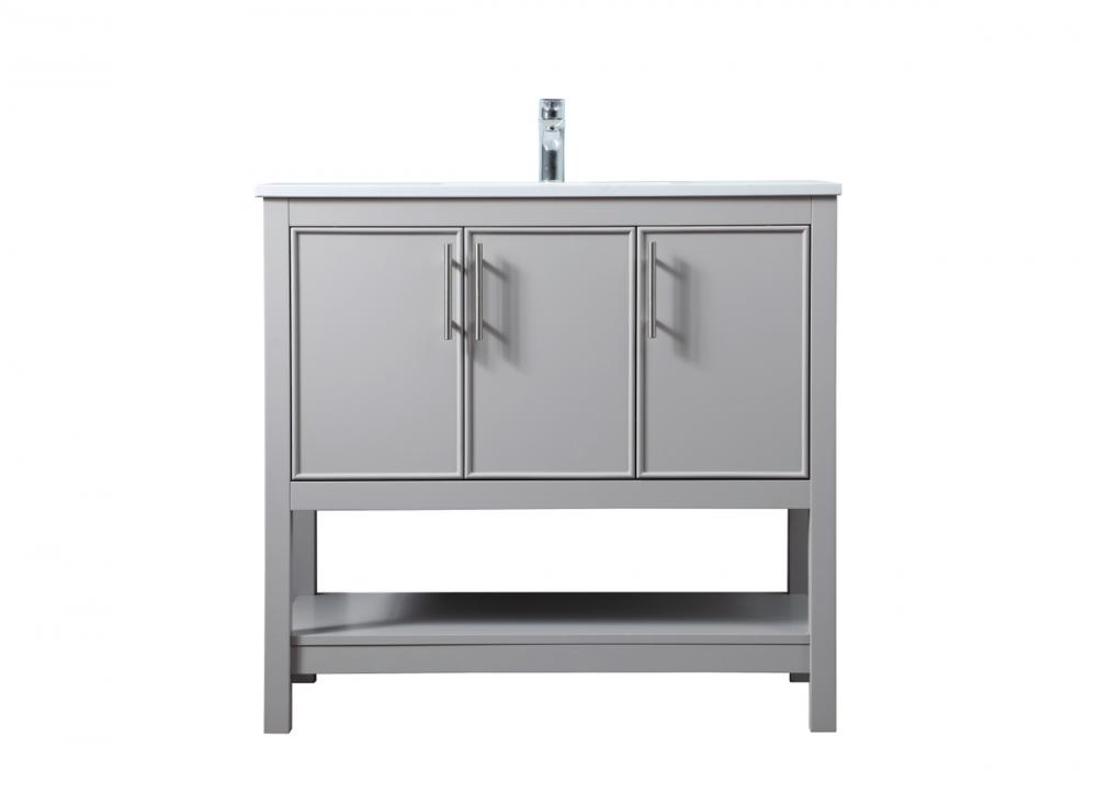 Vanity Cabinet 3Dr W36''xD19''xH34" Grey