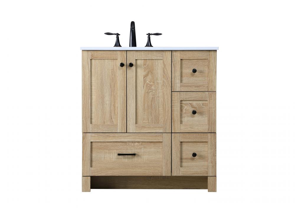 32 inch Single Bathroom Vanity in Mango Wood