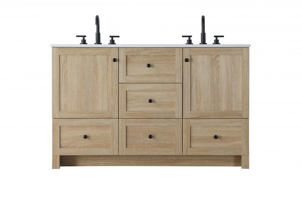 54 inch Double Bathroom Vanity In Mango Wood