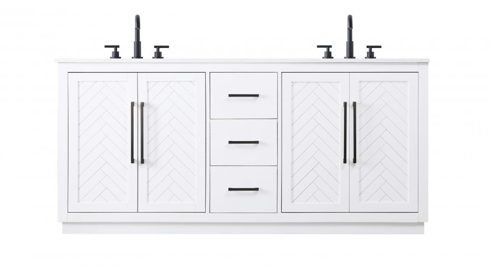 72 inch Double Bathroom Vanity in White