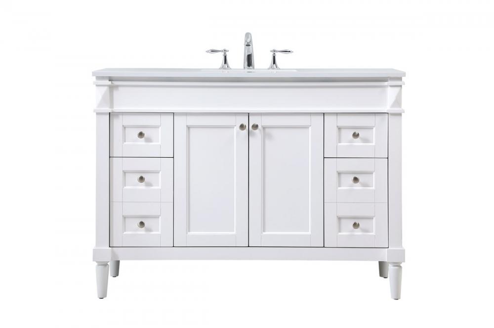 48 inch Single bathroom vanity in white