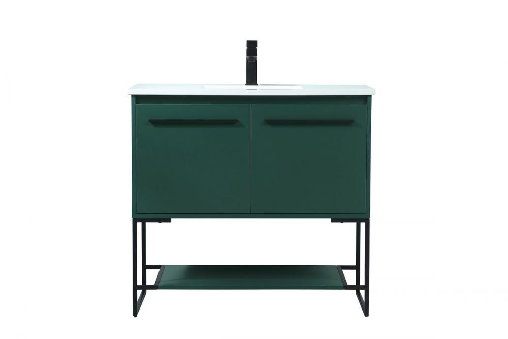 36 inch Single bathroom vanity in green