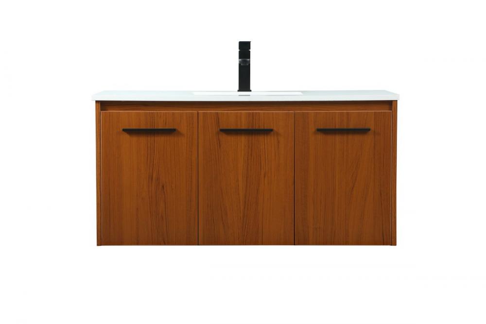 40 inch Single bathroom vanity in teak