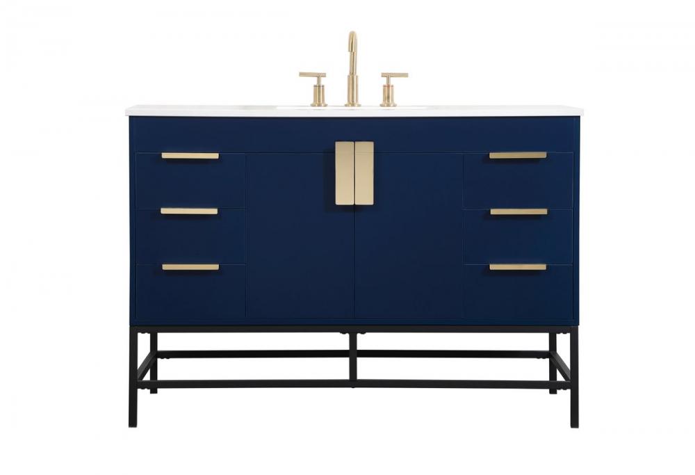 48 inch Single bathroom vanity in blue