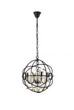 Elegant 1130D17DB-GT/RC - Geneva 4 Light Dark Bronze Pendant Golden Teak (Smoky) Royal Cut Crystal