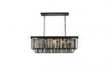 Elegant 1202D40MB-SS/RC - Sydney 12 light Matte Black Chandelier Silver Shade (Grey) Royal Cut Crystal