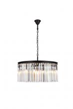 Elegant 1208D31MB/RC - Sydney 8 Light Matte Black Chandelier Clear Royal Cut Crystal