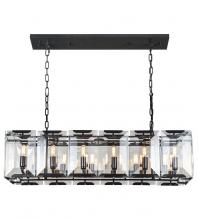 Elegant 1212D40FB - Monaco 12 Light Flat Black (Matte) Chandelier Clear Glass Crystal