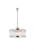 Elegant 1233D28PN/RC - Chelsea 8 Light Polished Nickel Chandelier Clear Royal Cut Crystal